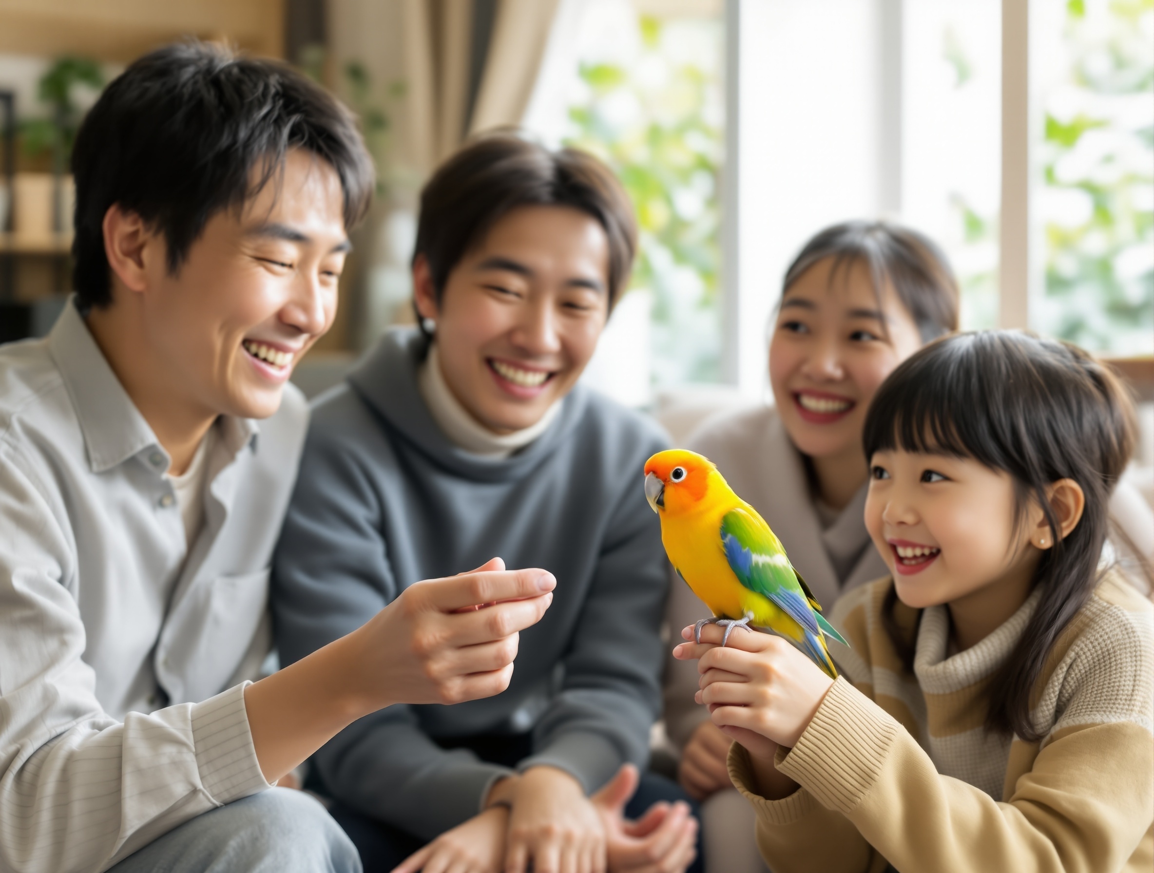 山本一家様とセキセイインコ